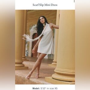 Scarf Slip Mini Dress Abercrombie size XS bridal